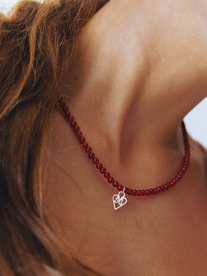 Agate Beads Magic Heart Necklace