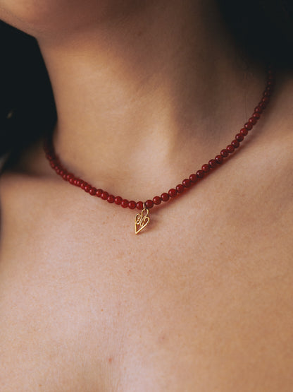 Agate Beads Magic Heart Necklace