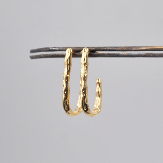 Gold Long Liquid Earrings