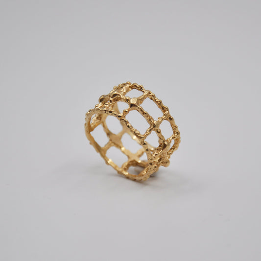 Gold Grid Ring