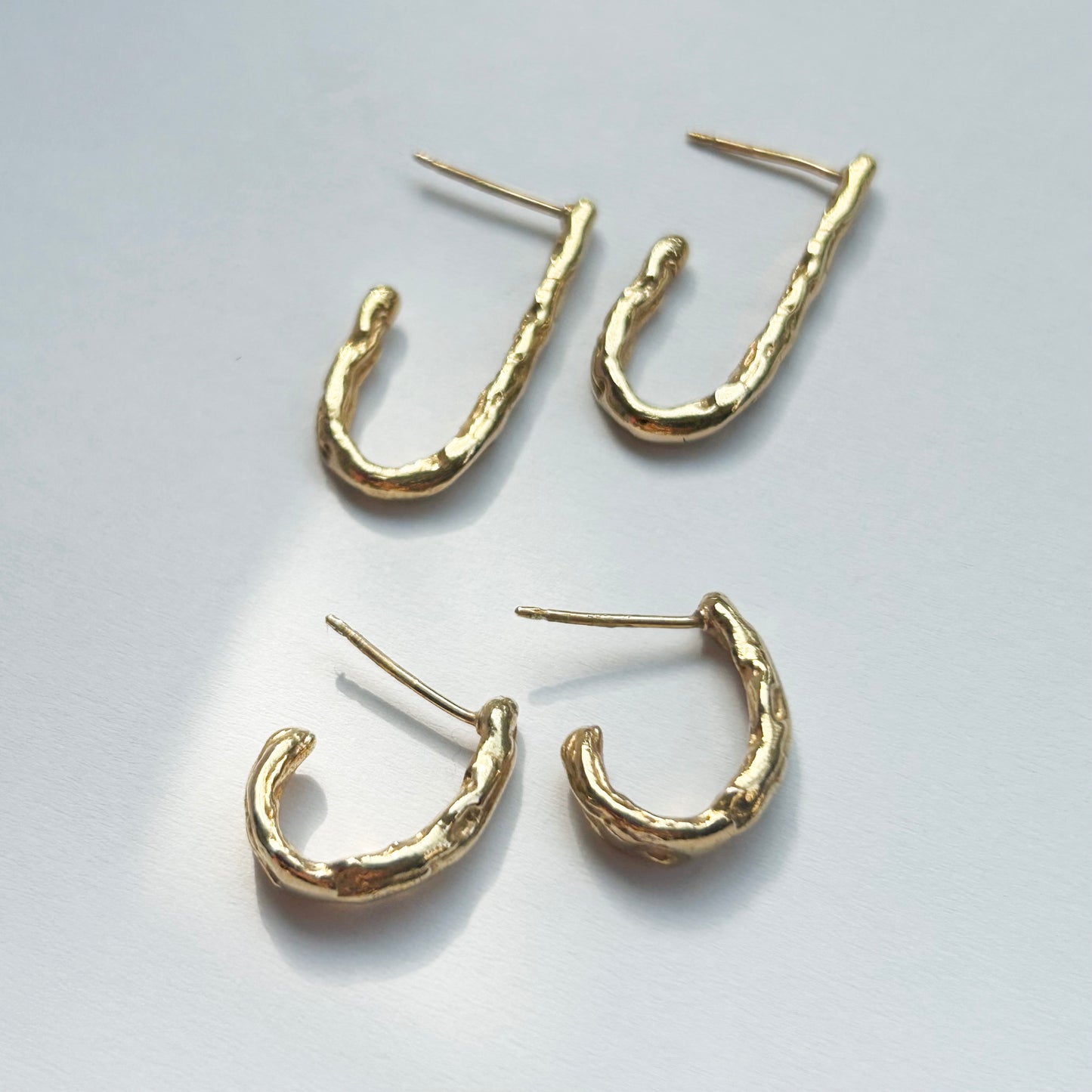 Gold Short Liquid Earrings